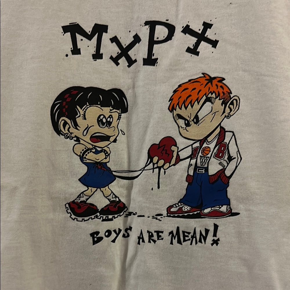 Fruit of the Loom White Short Sleeve Tee with Punk Graphic